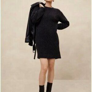 NWT Banana Republic Factory- Cozy Mini Sweater Dress (L, Dark Charcoal)